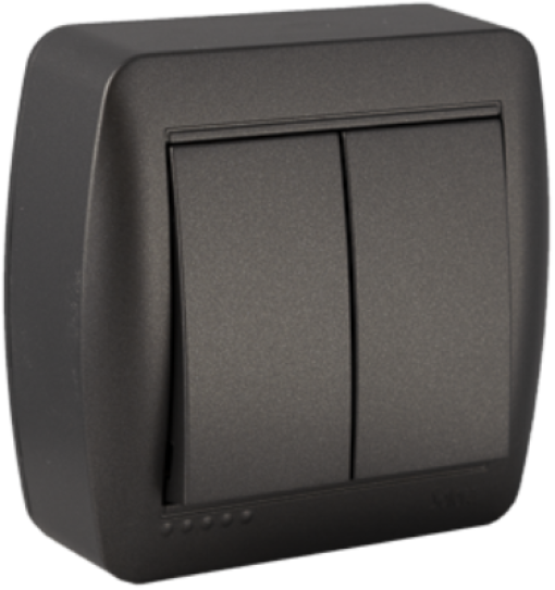 Interruptor duplo Solera 10AX 250V ~. De superfície.