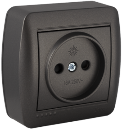 Base fixa 2P, 16A 250V ~. De superfície.