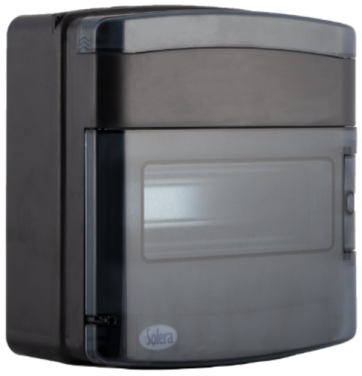 Caixa de distribuição estanque preta de 9 elementos. V9BN