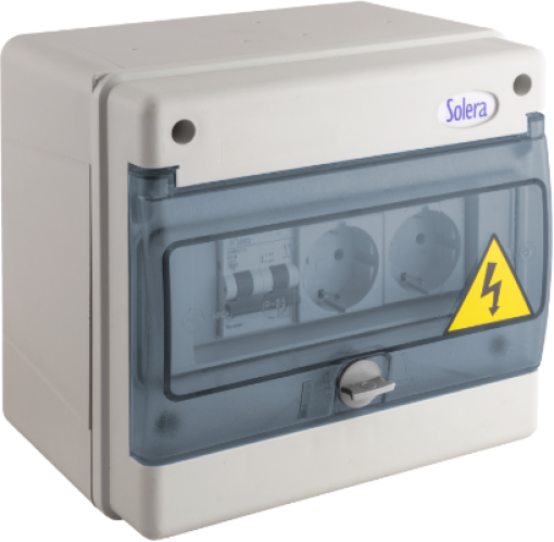 Industrial wired cabinet of 8 modules. 215x200x160 mm