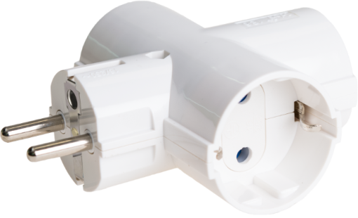 Adaptador triplo 2P + T, 16A 250V ~.