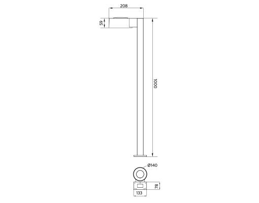 LEDBollardLukeE L5008W830BL