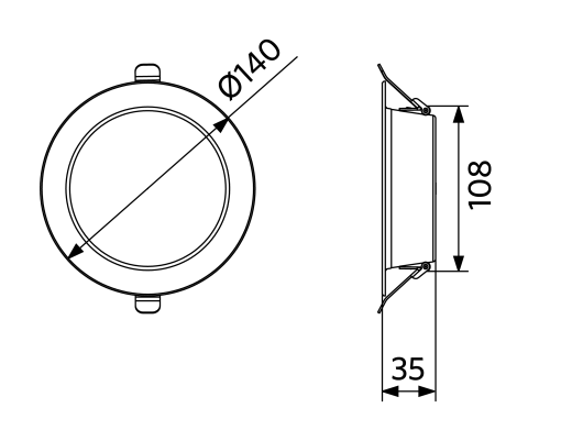 LEDDownlightCo-E Rd125-14W-840