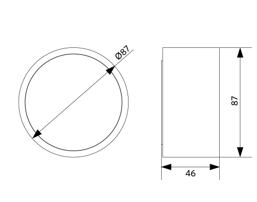 LEDCeilingLu-E Rd87-9W-840-BL