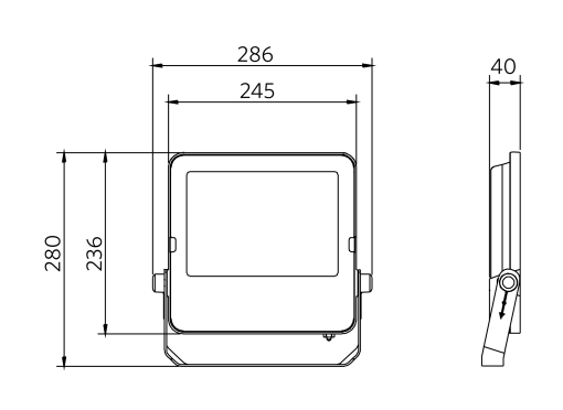 LEDFlood-E3 Re246-70W-840-BL