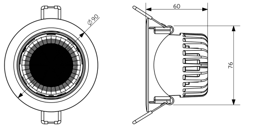 LEDSpotRA HQ2 8W-Dim-3000-40D-WH-IP44