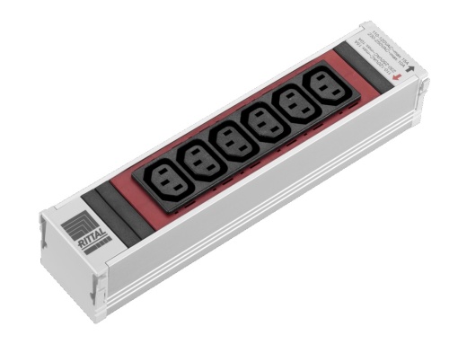 MODULO PSM IEC320 C13 6TOMAS ROJO