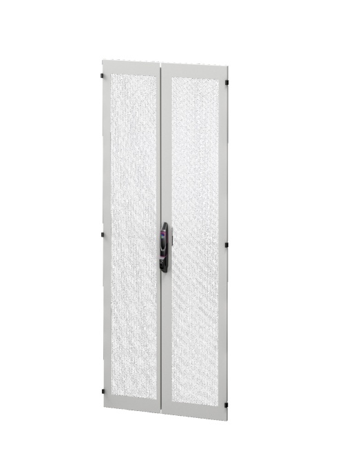 Sheet steel door, vertically divided, vented for VX IT, 800x2000 mm, RAL 7035