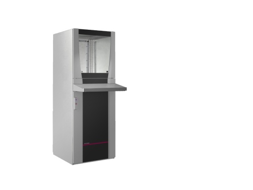 PC enclosure system, 600x1600x636 mm, Sheet steel, with glazed door at the top