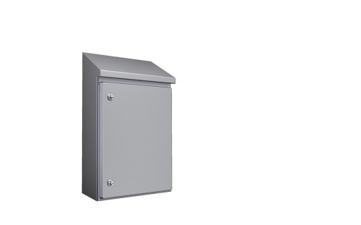 Compact enclosure HD 1.4301, WxHxD 390x550x210 mm, height rear 669 mm