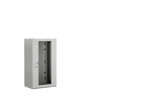 TX CableNet, porta transparente, laterais, trilhos perfilados de 19", 600x1200x600 mm, RAL 7035