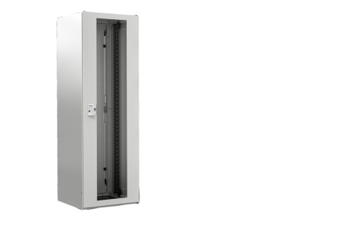 TX CableNet, porta transparente, laterais, trilhos perfilados de 19", 600x2000x800 mm, RAL 7035