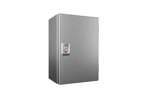 KX E-Box, LAP 200x300x155 mm, aço inoxidável 1.4404, com placa de montagem, porta única