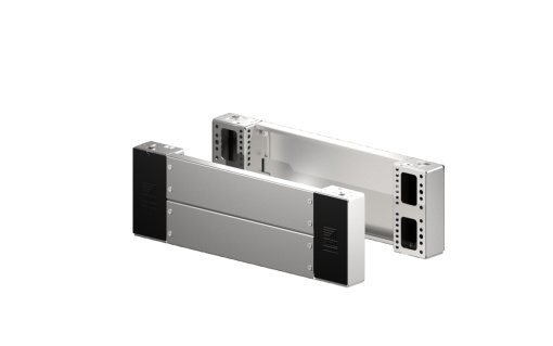 VX baseplinth corner piece with trim panel, frontrear, H 200 mm, for W 600mm, stainless steel