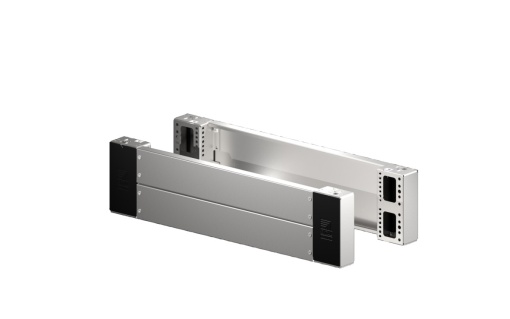 VX baseplinth corner piece with trim panel, frontrear, H 200 mm, for W 800mm, stainless steel