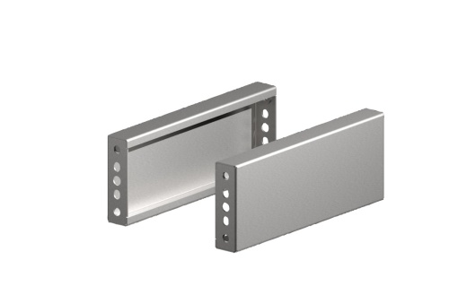 VX baseplinth trim panel, sides, H 100 mm, for D 400 mm, stainless steel