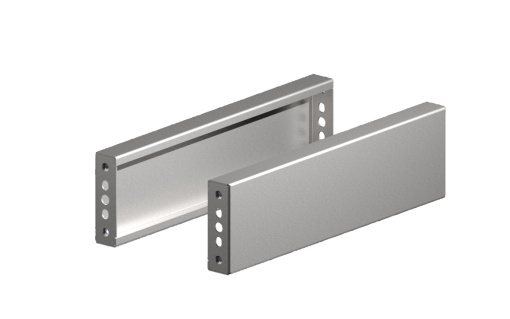 VX baseplinth trim panel, sides, H 100 mm, for D 500 mm, stainless steel