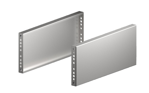 VX baseplinth trim panel, sides, H 200 mm, for D 600 mm, stainless steel