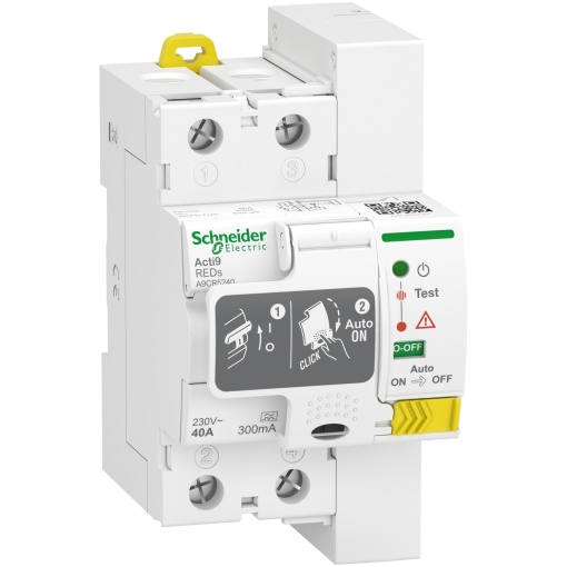 Religador de dispositivo de corrente residual, Acti9 REDs, 2 P, 40 A, 300 mA, A type