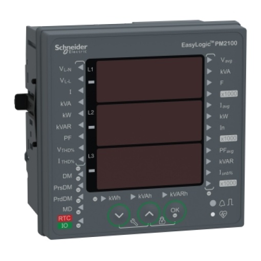 EasyLogic PM2110, Medidor de Energia e Potência, Harmónica Total, LED, Pulso, classe 1