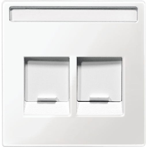 M-Elegance - Centro de tomada RJ45 para ligadores com tampa deslizante e porta-etiquetas - Branco brilhante