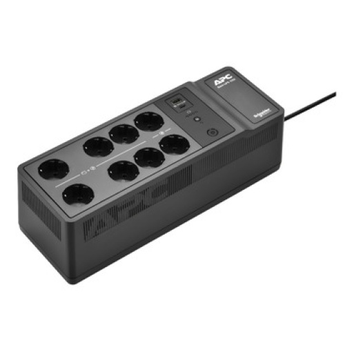 APC Back-UPS, 1050VA600W Montagem no chãona parede, 230V, 8x tomadas Schuko CEE 73, porta USB tipo AC, bateria substituível pelo utilizador