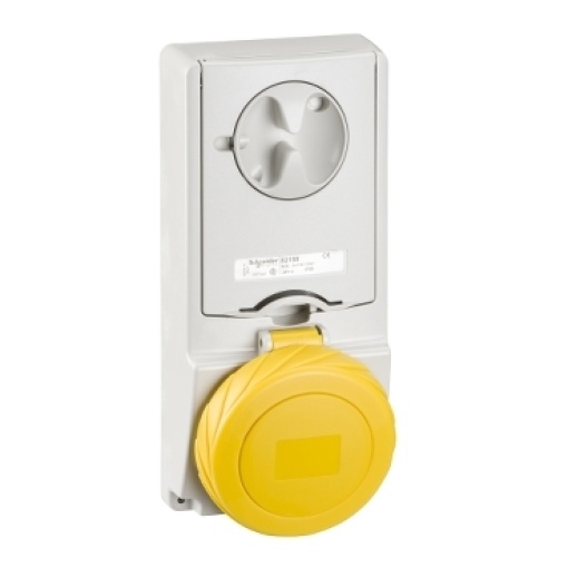 Tomada interligada Unika - 32 A - 3P  N  E - 100...130 V CA - IP65 - para painel