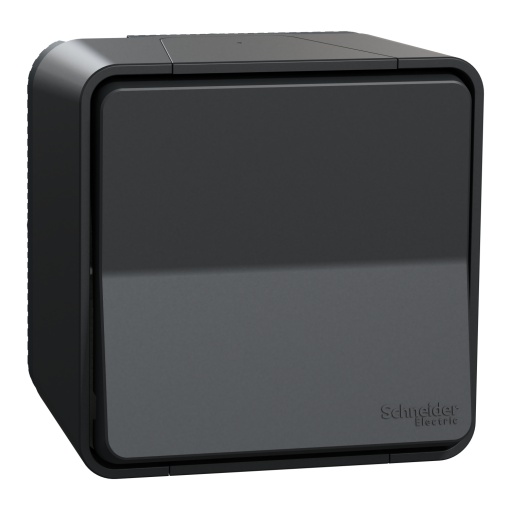 Botão de pressão monobloco, Mureva Styl, IP55, 10A, saliente, Cinzento