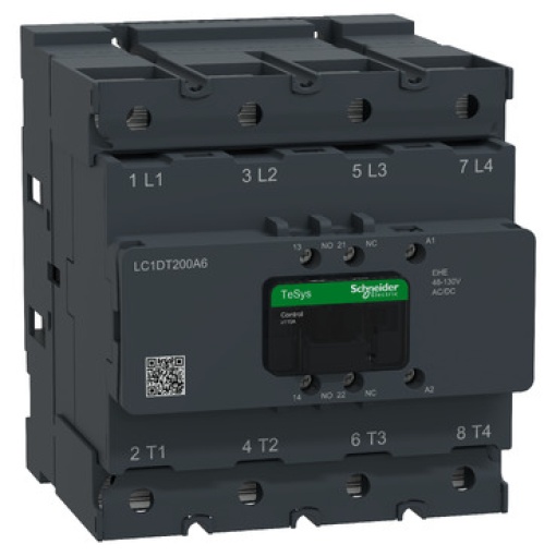 Contator, Tesys Deca Advanced, 4P 4NO, CA-1, 440 V, 200 A, bobina de 48-130 V CACC, terminais em anel ou barras