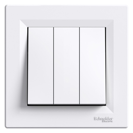 Asfora - Interruptor de 3 circuitos com quadro - branco