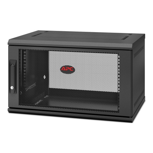 Armário de rack APC NetShelter de 6U para montagem na parede, com porta de batente e profundidade para equipamento de rede
