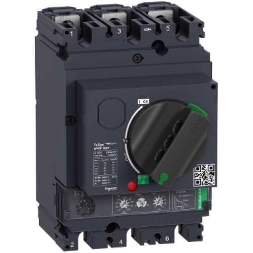 Disjuntor para motores, TeSys GV5, 3 polos, 150 A, Icu 70 kA, termomagnético