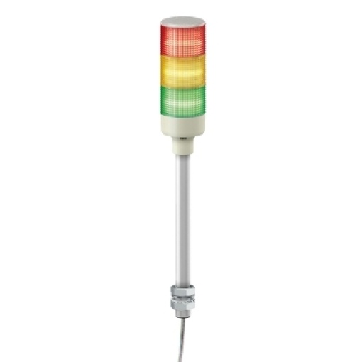 Baliza de sinalização monolítica, Harmony XVG, 60mm, verde laranja vermelho, luz fixa, montagem em tubo de alumínio, IP23, 24V CACC