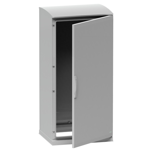 Floor standing encl.polyester vers.PLAZT wopen plinthcanopy 750x750x320 IP44