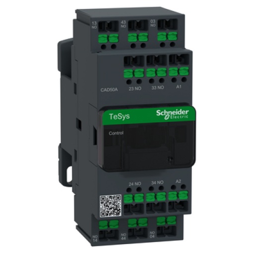 Relé de controlo, TeSys Deca, 5 contatos normalmente abertos, 690 V, bobina padrão de 115 V CA, terminais de encaixe