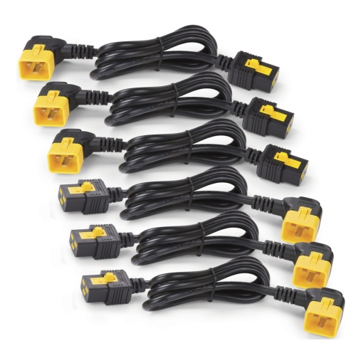 Kit do Cabo de Alimentação do Netshelter da APC 6 de cada, Com Bloqueio, C19 a C20 90 Graus, 0,6 m