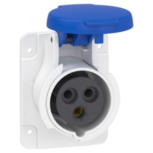 Tomada, Mureva PK, para montagem em quadro, direta, 16 A, 2PE, 220 V, IP44