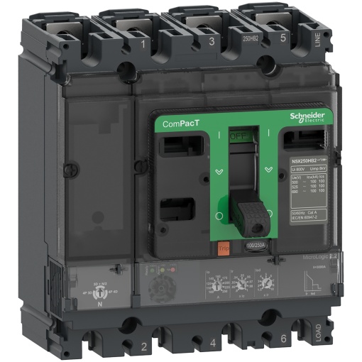 ComPacT DISJUNTOR NSX100N 50kA CA 4P4D 100A 2,2