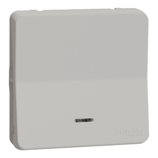 Botão de pressão, Mureva Styl, encastrarsaliente, luminoso, IP55, 16A, Branco
