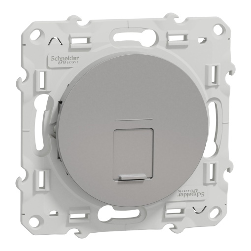 Odace - Tomada RJ45 simples - cat.6 - UTP - Alumínio