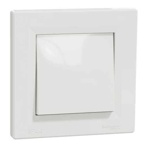 Asfora - Interruptor de 1 polo e 2 vias - 10 A, sem parafusos, IP44, branco
