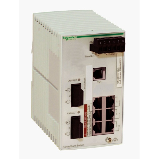 ConneXium Basic Managed Switch - 6 portas para cobre  2 portas para multimodo de fibra óptica
