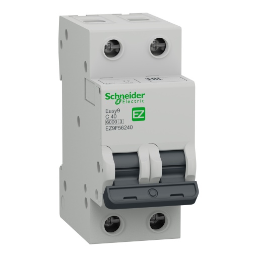 Easy9, disjuntor 2P, 40A, curva C, 6000A IECEN 60898-1