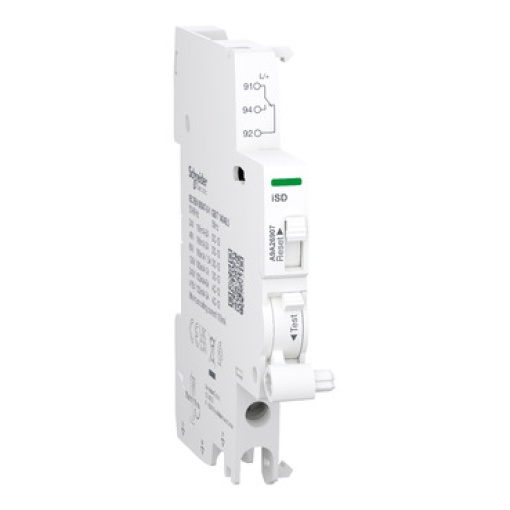 Contacto auxiliar, Acti9 A9A, iSD, 1 CO, 100 mA a 6A, 24 VCA a 415 VCA, 24 VCC a 130 VCC, ligação inferior