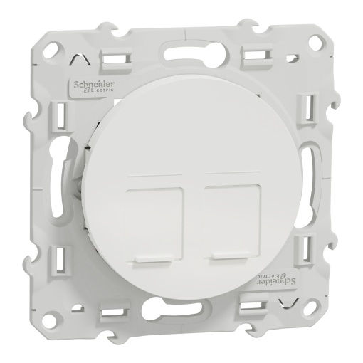 Odace - Centro tomada RJ45 dupla - Branco