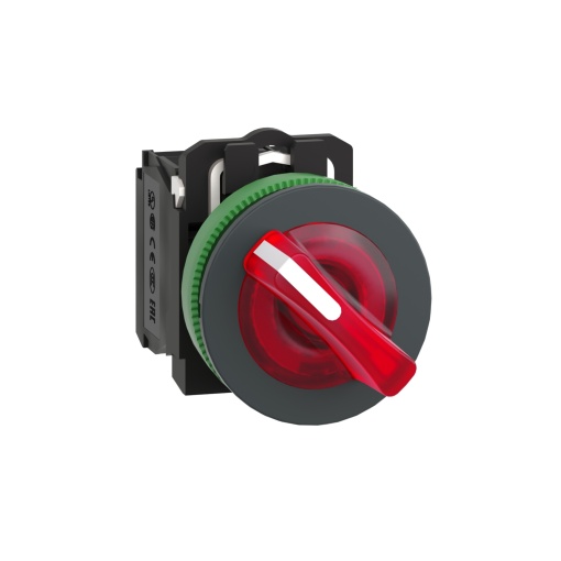 selector flush   luminosous  vermelho  2 posições fijas 230v ac 1