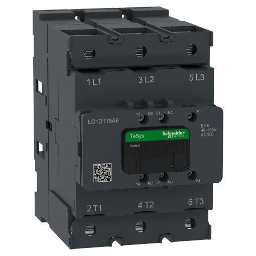 Contator, Tesys Deca Advanced, 3P 3NO, AC-3AC-3e, 440 V, 115 A, bobina de 48-130 V CACC, terminais em anel ou barras