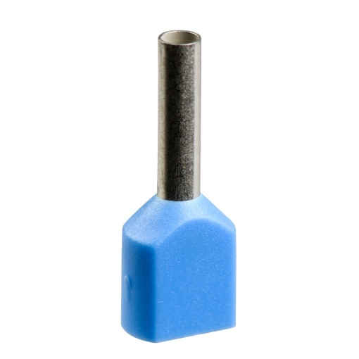 extremidade de cabo duplo isolada  tamanho médio  0,75 mm² - azul