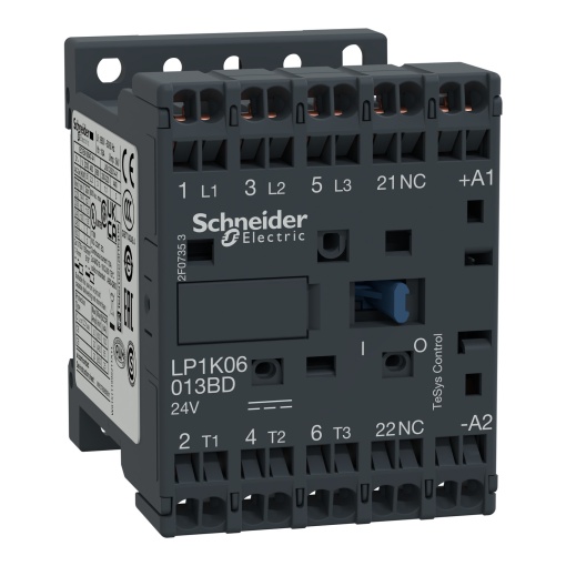Contactor TeSys K - 3P3 NA - AC-3 -  440 V 6 A - 24 V bobina CC