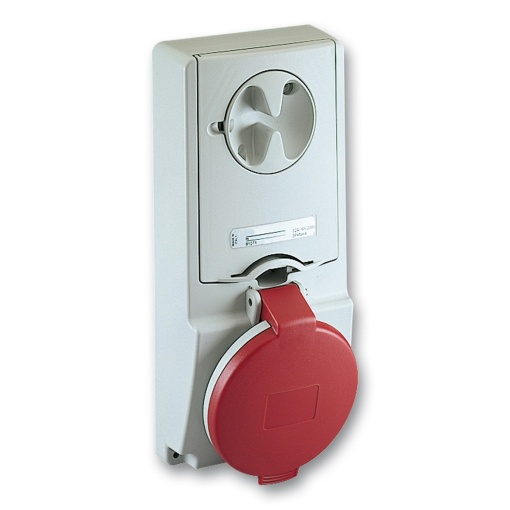 Tomada interligada Unika - 32 A - 2P  E - 380...415 V CA - IP44 - para painel